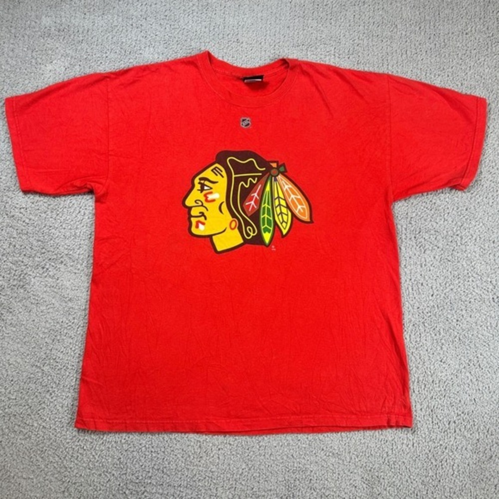 Chicago Blackhawks Khabibulin #39 Reebok NHL T Shirt Mens L Red Hockey Fan Tee
